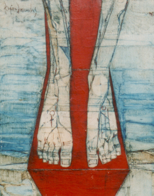 Les Pieds du Christ, huile sur toile, 1958, collection particulière, GE